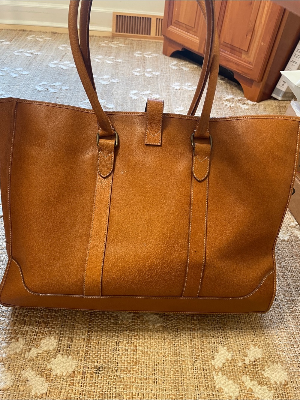 Vintage Brown  Polo Ralph Lauren Heritage tumbled leather tote - Picture 9 of 14